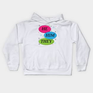 He They pronouns Kids Hoodie